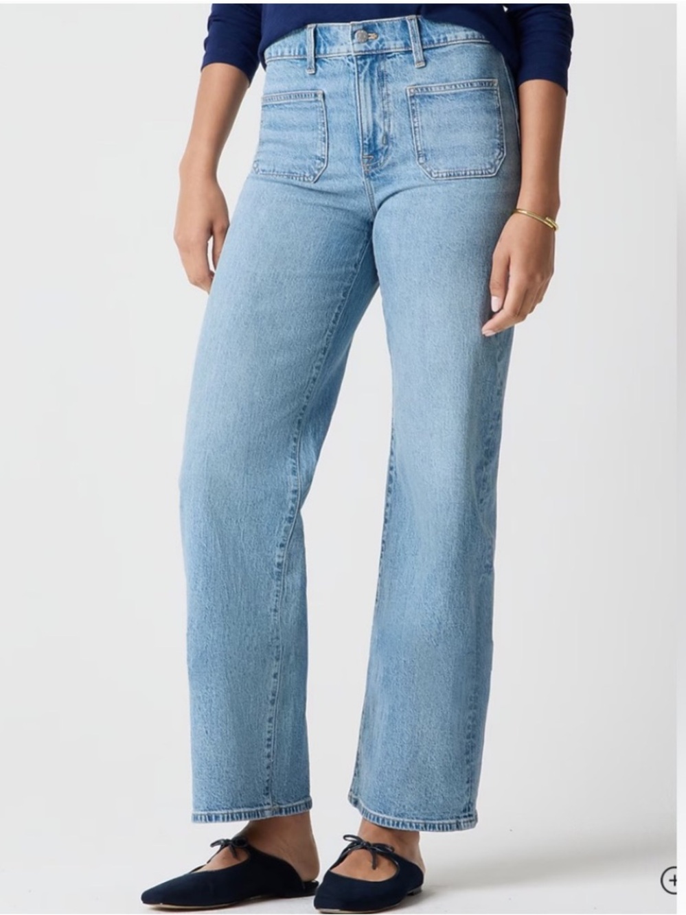 J Crew Factory Full Length slim wide-leg patch-pocket jean 28